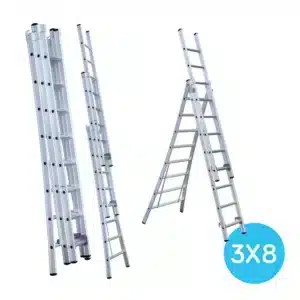 Eurostairs reformladder uitgebogen 3-delig - 3x8