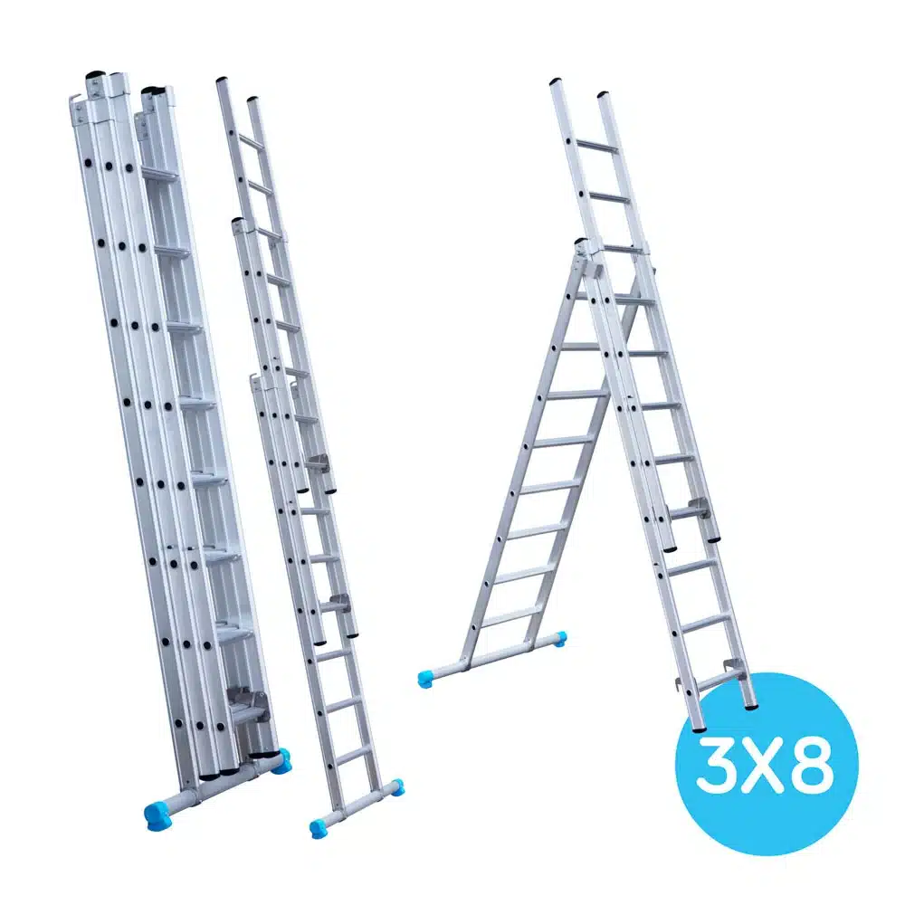 Eurostairs reformladder recht 3-delig - 3x8
