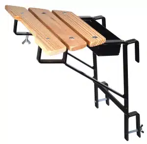 Euroscaffold ladderafhouder zwart met houten plateau