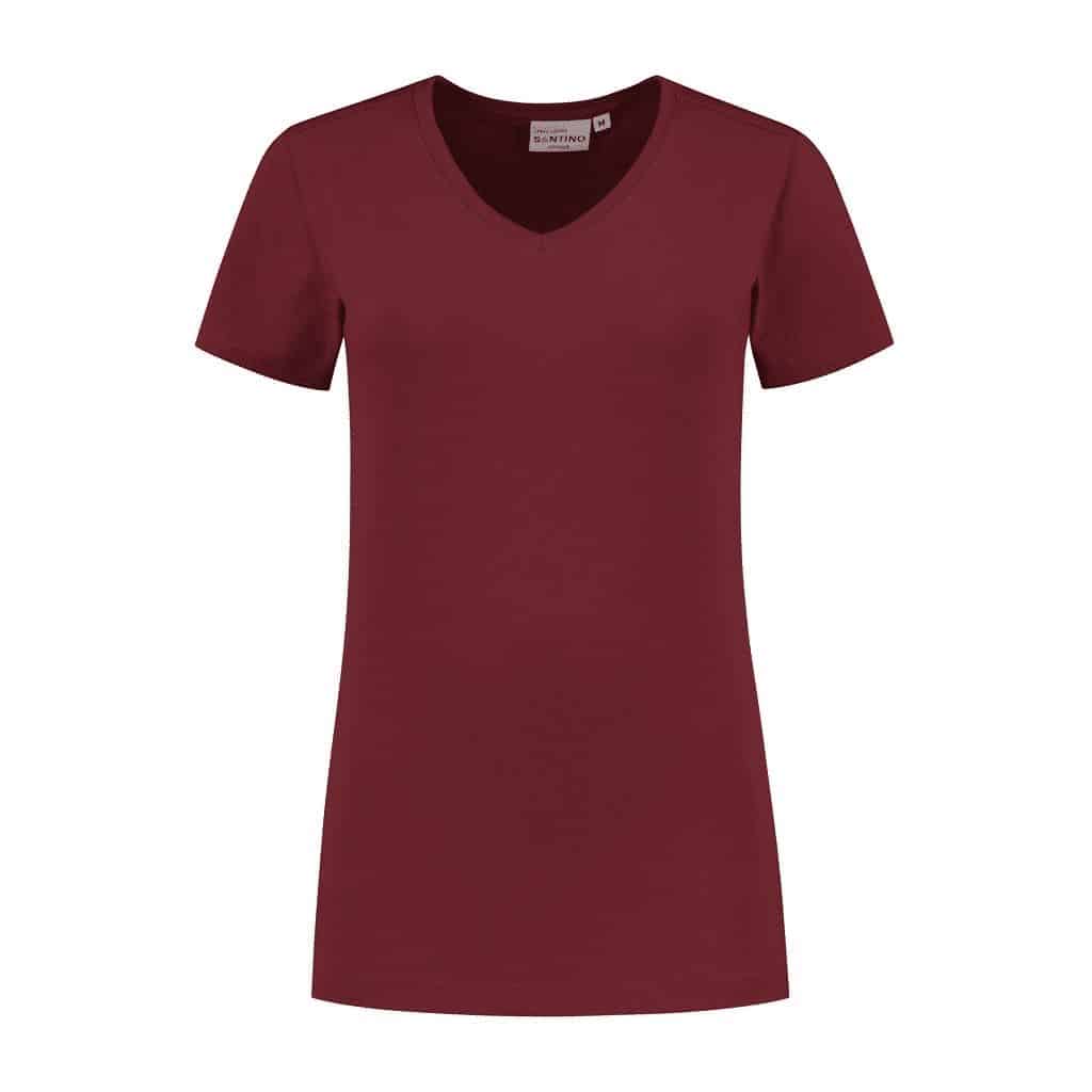 Santino T-Shirt Lebec Dames - Donker - Rood